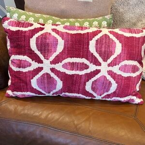 World Market fuchsia abstract design pillow
